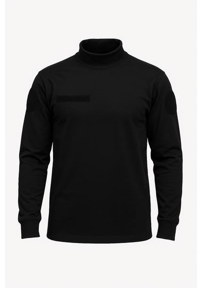 İş, Güvenlik, Personel Yarım Boğazlı Siyah Kazak Sweatshirt Siyah