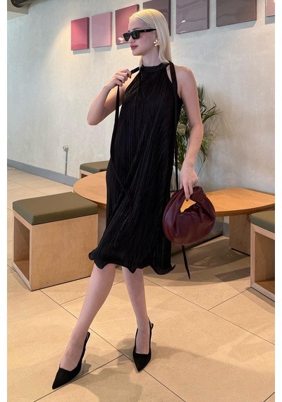 Madmext Siyah Halter Yaka Kadın Elbise Mg2351 Siyah
