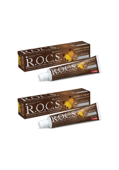 Rocs Kahve Tütün Lekelere Karşı Diş Macunu 60 Ml - 2 ADET-SKT:06/2025