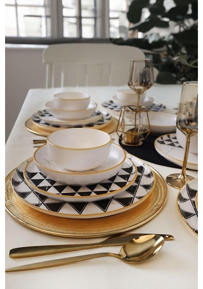 Mat Siyah Myra Pasta Tabağı 22 Cm 6 Adet 956