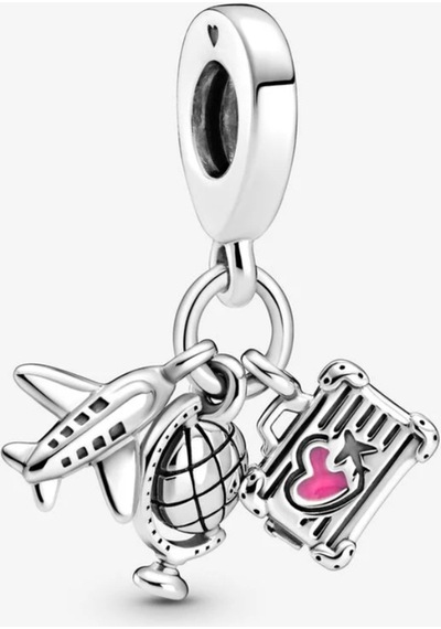 Seyehat Uçak Bavul Charm Gümüş Kaplama Asafaccessory