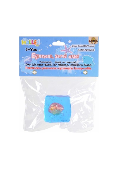 Deniz Kabuğu Temalı Squishy Stres Oyuncağı Mavi Mavi