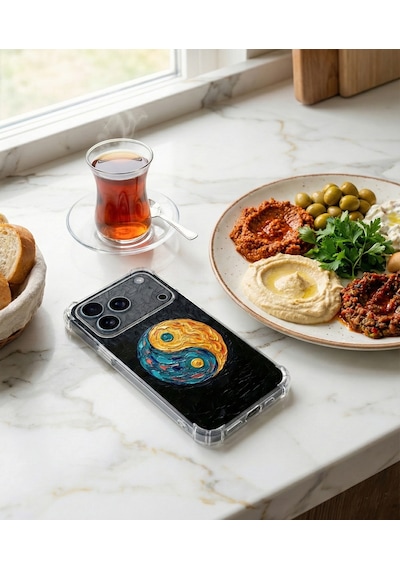 Printify Infinix Note 40 Pro İle Uyumlu Şeffaf Silikon Kılıf Uv Baskılı Esnek Tpu Kapak Denge No5