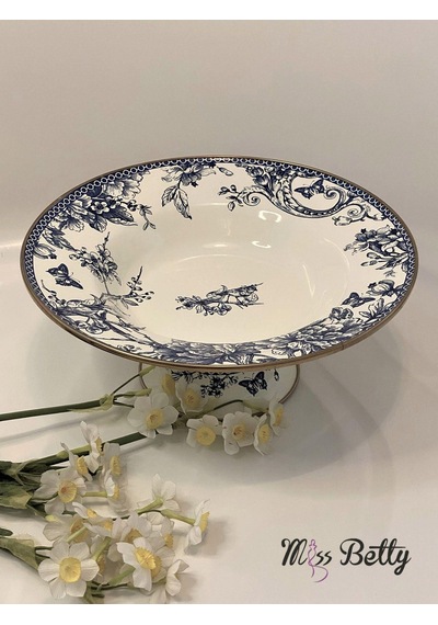 Miss Betty Blue Life Emaye Ayaklı Meyvelik 30 Cm