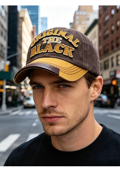 Valkyrie Original The Black Nakışlı Unisex Beyzbol Şapkası Vintage Eskitme Pamuk Ayarlanır Kahve Sarı kahverengi