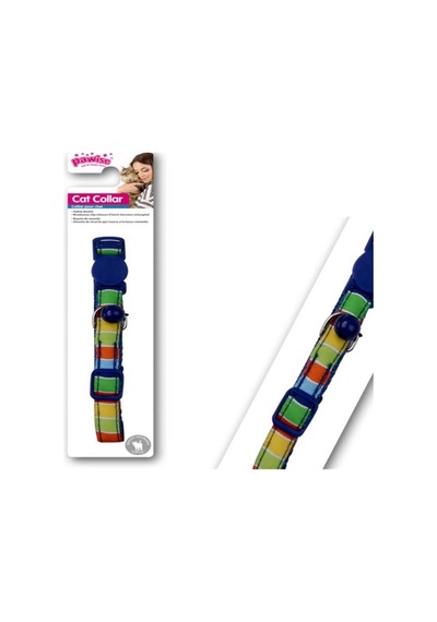 Pawise Şerit Desenli Mavi Kedi Boyun Tasması 30 CM