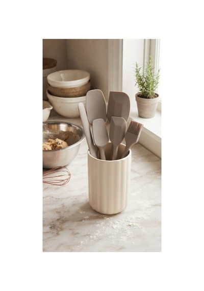 6'lı Bej Silikon Spatula Seti Isıya Dayanıklı Silikon Mutfak Gereçleri Hamur Kazıyıcı, Pasta Spatulası, Silikon Fırça Yapışmaz Tencere Ve Tava Uyumlu Bej Bej