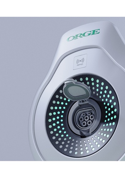 Orge Monofaze 25a Round Base Kablolu Araç Şarj Istasyonu 7.4 kW