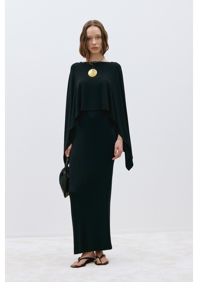 Suud Collection Siyah Rae Askılı Basic Elbise