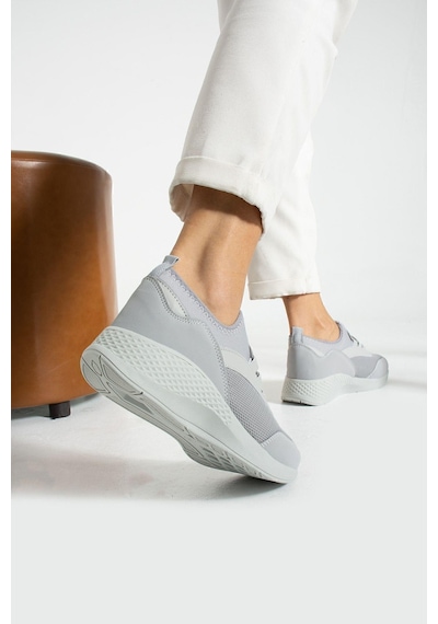 Buz - Gri Anatomik Esnek Taban Slip-on Spor Ayakkabı Günlük Sneaker Buz - Gri