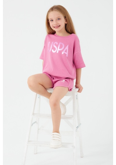 U.S. Polo Assn. Sweet Pink Pembe Kız Çocuk Şort Takım Pembe