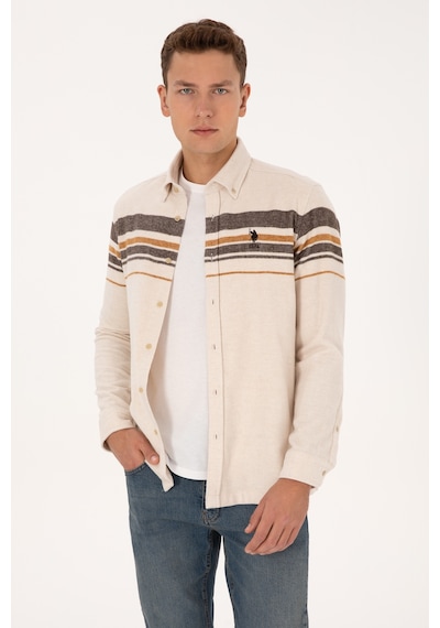 U.s. Polo Assn. Erkek Gömlek Desenli 50308334-vr256 İnci