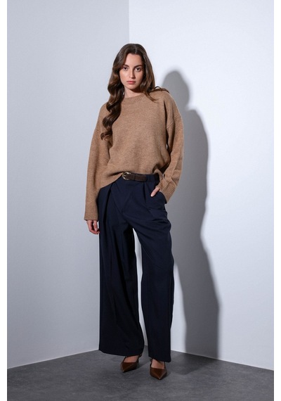 Antioch Yün Karışımlı Kadın Kazak Camel