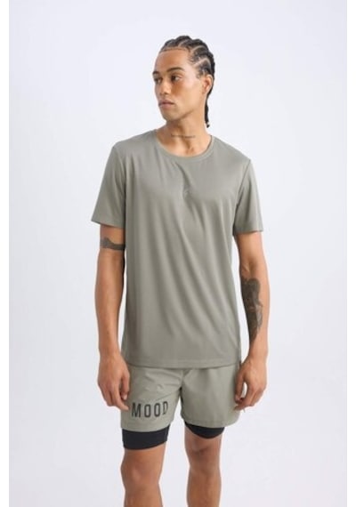 Defacto Defactofit Slim Fit Dar Kesim Bisiklet Yaka Baskılı Sporcu Kısa Kollu Tişört X6142az25spkh457 Haki