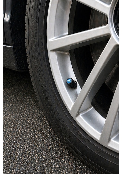 Hyundai Logo Baskılı Universal Sibop Kapağı Seti - Siyah 4 Adet