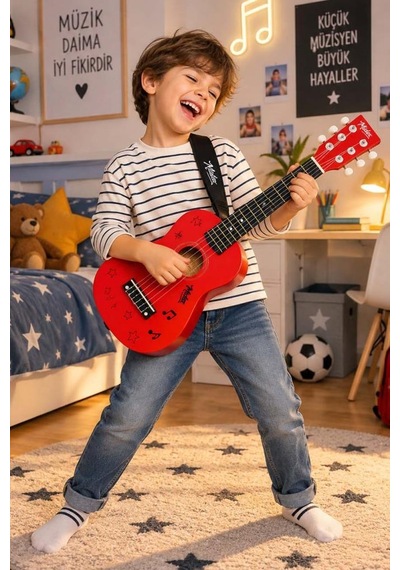 Midex Cg-230rd Çocuk Klasik Gitar Seti 3-8 Yaş 23 İnç 58 Cm Kırmızı Çocuk Gitarı Seti