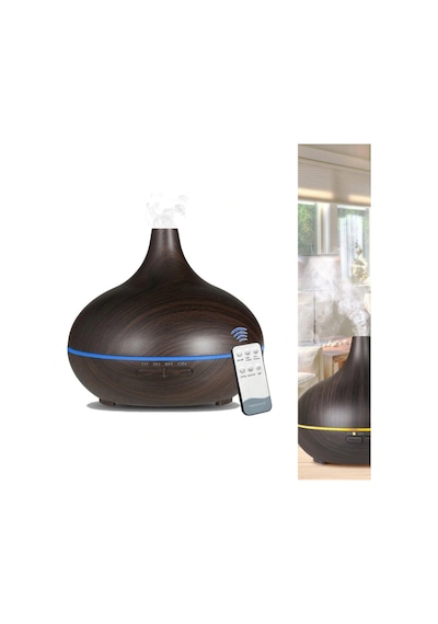 Robeve 550 ml Otomatik Hava Nemlendirici Buhar Makinesi Oda Nemlendirici Aroma Difüzör - Koyu Kahvereng'