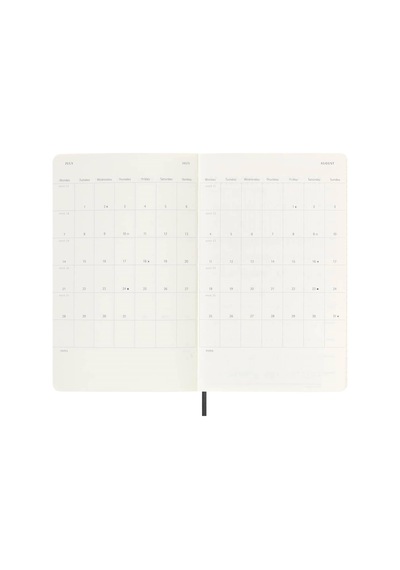 Moleskine 12 Ay Haftalık Ajanda L Boy 13x21 Cm Yumuşak Kapak Siyah Siyah