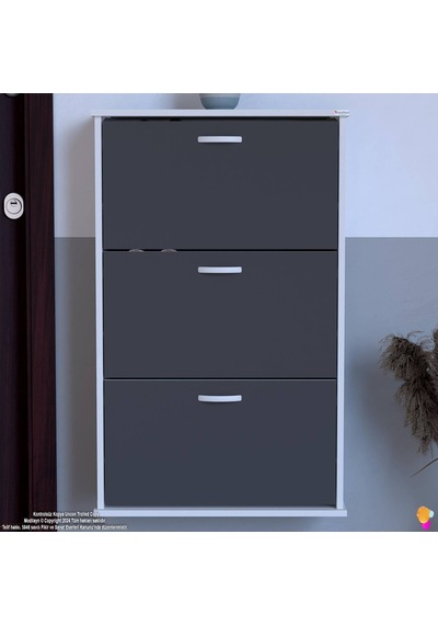 Eliusta Farel 72 Cm Genişlik 3 Kapaklı Ayakkabılık 72x114x26 Cm Antrasit Renk Kapı Önü/antre Ayakkabılık Antrasit Eliusta Farel 72 Cm Genişlik 3 Kapaklı Ayakkabılık 72x114x26 Cm Antrasit Renk Kapı Önü/antre Ayakkabılık Antrasit