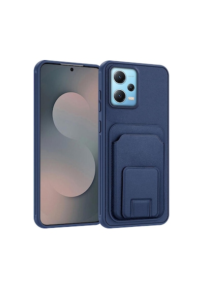 Xiaomi Redmi Note 12 Pro 5g Uyumlu Kılıf Flexstand Kartlıklı Silikon Kılıf Lacivert