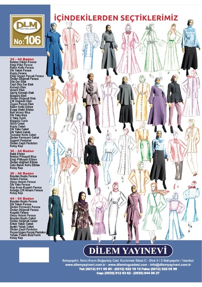 Güler Erkan Provasız Moda Ferace Giyim Kalıpları No:106