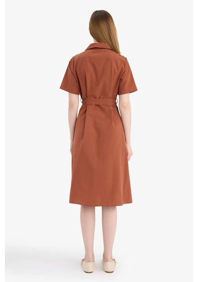 Defacto A Kesim Poplin Midi Elbise E7114ax26spbr228 Bordo-br228