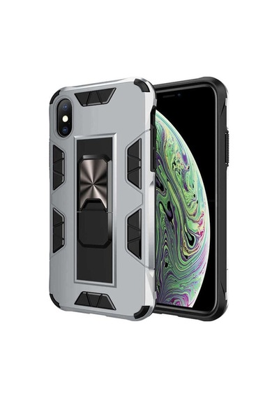 Apple Uyumlu iPhone X Kılıf Zore Volve Kapak Gri