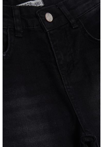 Breeze Kız Çocuk Kot Pantalon Cepli 10-14 Yaş, Siyah Siyah