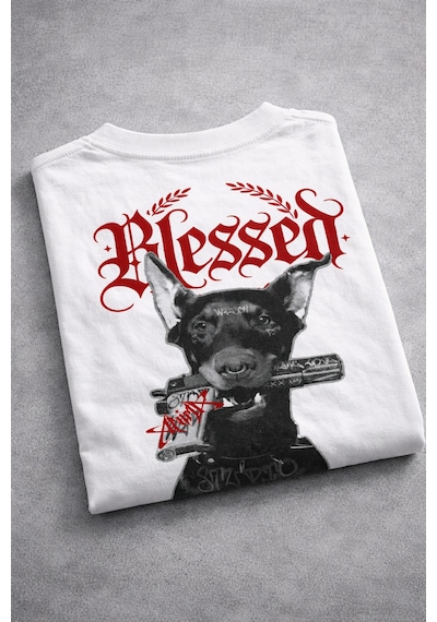 Yolo Street Blessed Doberman Oversize Tişört Sırt Baskılı Streetwear Siyah %100 Pamuk Unisex Beyaz12 Yolo Street Blessed Doberman Oversize Tişört Sırt Baskılı Streetwear Siyah %100 Pamuk Unisex Beyaz12
