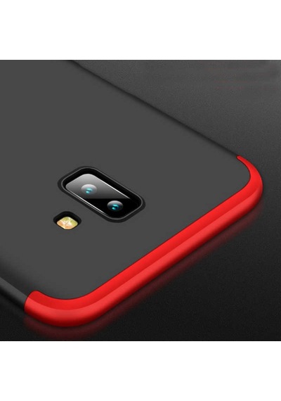 Samsung Uyumlu Galaxy J6 Plus Kılıf Zore Ays Kapak Siyah-Kırmızı