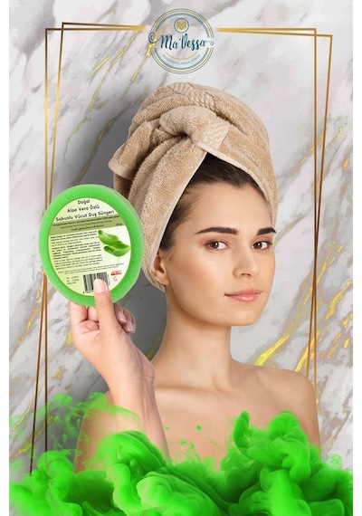 Doğal Aloe Vera Özlü Süngerli Sabun, Aloe Vera Özlü Duş Süngeri
