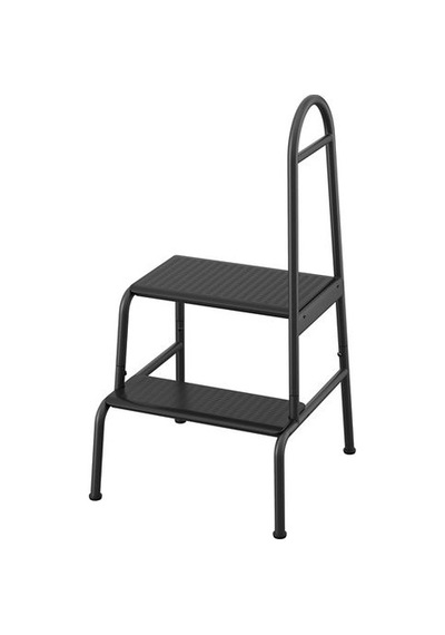 Ikea Bäsıngen Tırabzanlı Basamaklı Tabure, Antrasit, 2 Basamaklı