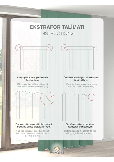 Br Favolli Kadife Dokulu Zümrüt Rengi Ada Fon Perde Ekstrafor Büzgülü Dream Series Zümrüt