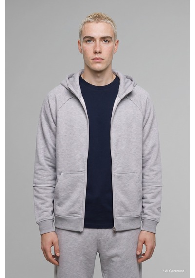 Defacto Boxy Fit Fermuarlı Kapüşonlu Basic Sweatshirt Hırka H4980ax26augr369 Gri-gr369