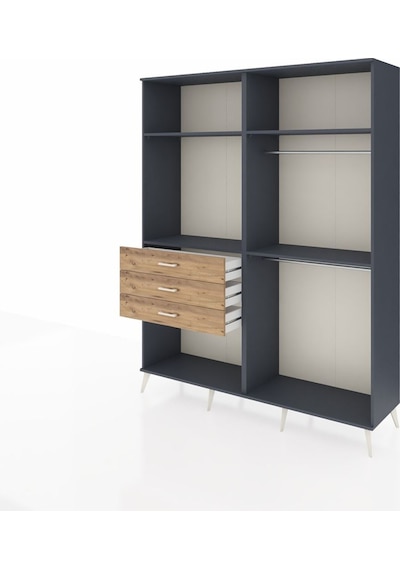 Hyperion Gardrop 4 Raflı 3 Çekmeceli 2 Askılı 176x44x221 Antrasit-antrasit/çam Antrasit/çam Hyperion Gardrop 4 Raflı 3 Çekmeceli 2 Askılı 176x44x221 Antrasit-antrasit/çam Antrasit/çam