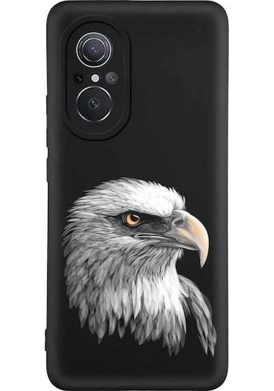 Huawei Nova 9 Se İle Uyumlu Kartal 0214c Tasarımlı Siyah Lansman Kılıf Çok Renkli