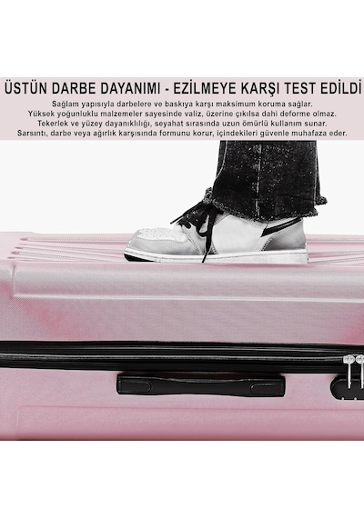 Xmlbayiciniz Anthony Jackson Ultra Hafif Abs Valiz Trıon Pembe, Büyük Boy Çok Renkli