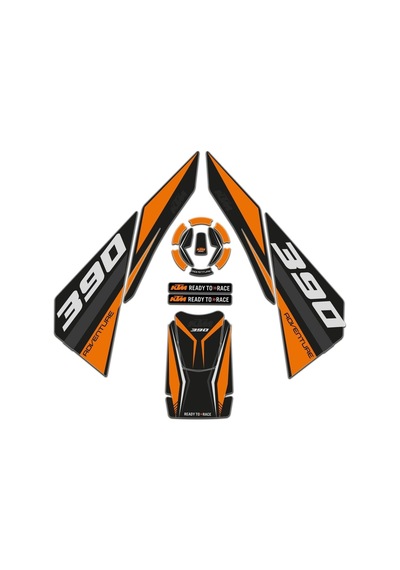 Ktm Adventure 390 2020-2024 Turuncu Siyah Tank Pad Set Redline Grafik
