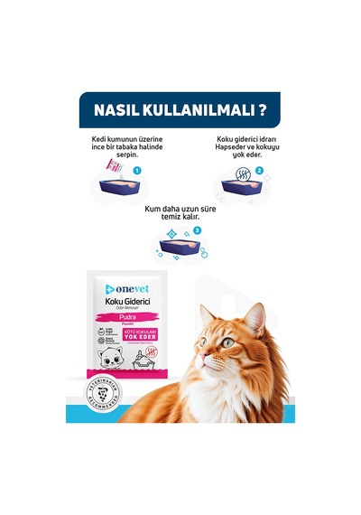 Onevet Kedi Kumu Koku Giderici Pudralı 15 Adet 25 Gr
