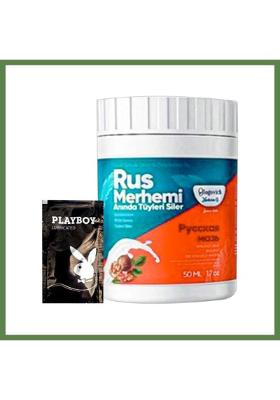 Bezos Playboy Turquoise Ceviz & Ceviz Sütü Rus Merhemi 50 Ml Tüylere Krem + Yanında Jel Hb006