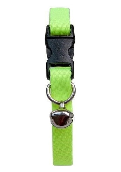 Toptan 10 Adet Neon Sarı Zilli Ayarlanabilir Kedi Boyun Tasması 22-30 Cm-21504