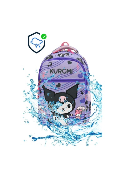 3 Gözlü Lila Kuromi Okul Çantası + Beslenme Kuromi Çanta İlkokul Çantası Sırt Çantası
