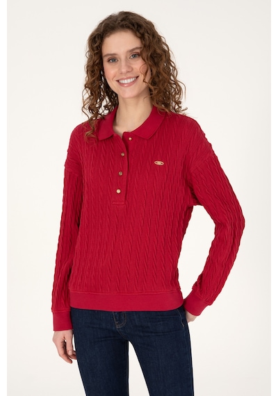 U.s. Polo Assn. Kadın Sweatshirt 50313553-vr104 Koyu Frambuaz/dark Raspberry