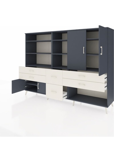 Hyperion Dolap 10 Raflı 6 Çekmeceli 4 Kapaklı 220x44x163 Antrasit Antrasit-antrasit/aytaşı Hyperion Dolap 10 Raflı 6 Çekmeceli 4 Kapaklı 220x44x163 Antrasit Antrasit-antrasit/aytaşı