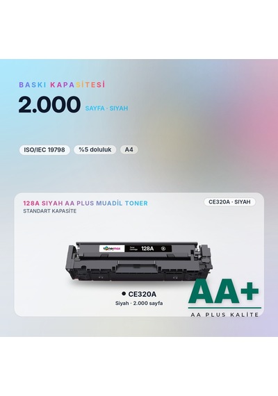 Hp 128a Ce320a Siyah Uyumlu Toner Aa Plus / Color Laserjet Cm1415 / Cp1525