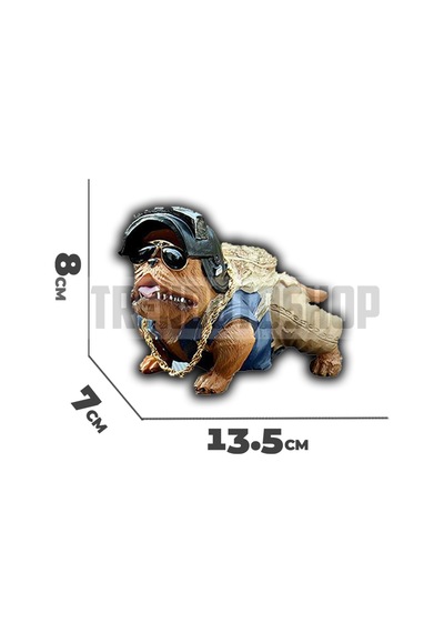 Araba Içi Torpido Üstü Simülasyon Mavi Kıyafetli Pitbull Köpek Dekorasyon