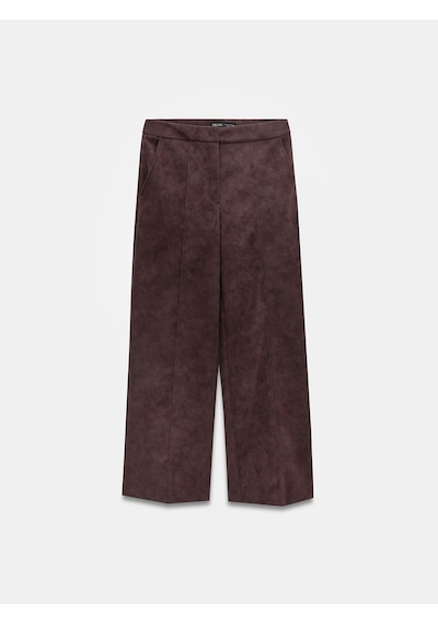 Dilvin 72257 Dikiş Detaylı Süet Pantolon-bordo Bordo