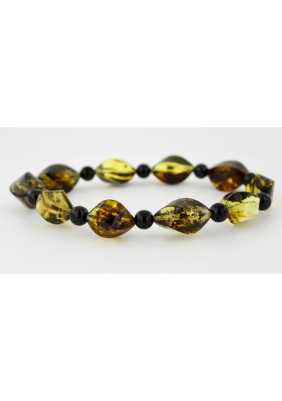 Kehribar Bileklik Özel Tasarım Ambergold Blk23-37 Çok Renkli