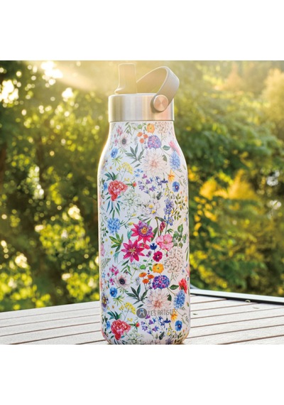 Les Artistes Paris Isı Yalıtımlı Çelik Termos 1000ml Floral Butterfly Çok Renkli - Beyaz
