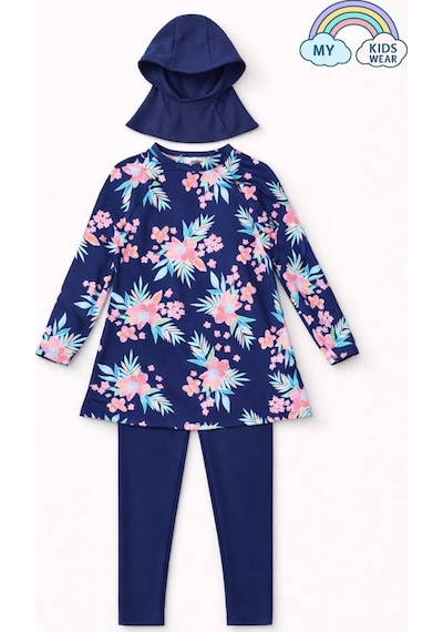 My Kids Wear Kız Çocuk Tesettür Mayo 3 Lü Takım Üst + Tayt + Bone 12566 Lacivert My Kids Wear Kız Çocuk Tesettür Mayo 3 Lü Takım Üst + Tayt + Bone 12566 Lacivert